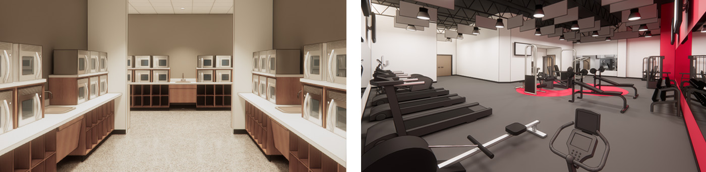 Burlington_microwaves and gym